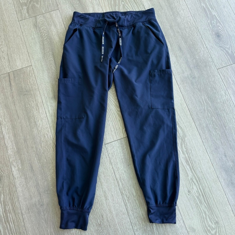 Med Couture Womens Navy Blue Cargo Pockets Insight Medical Jogger Scrub Pants M